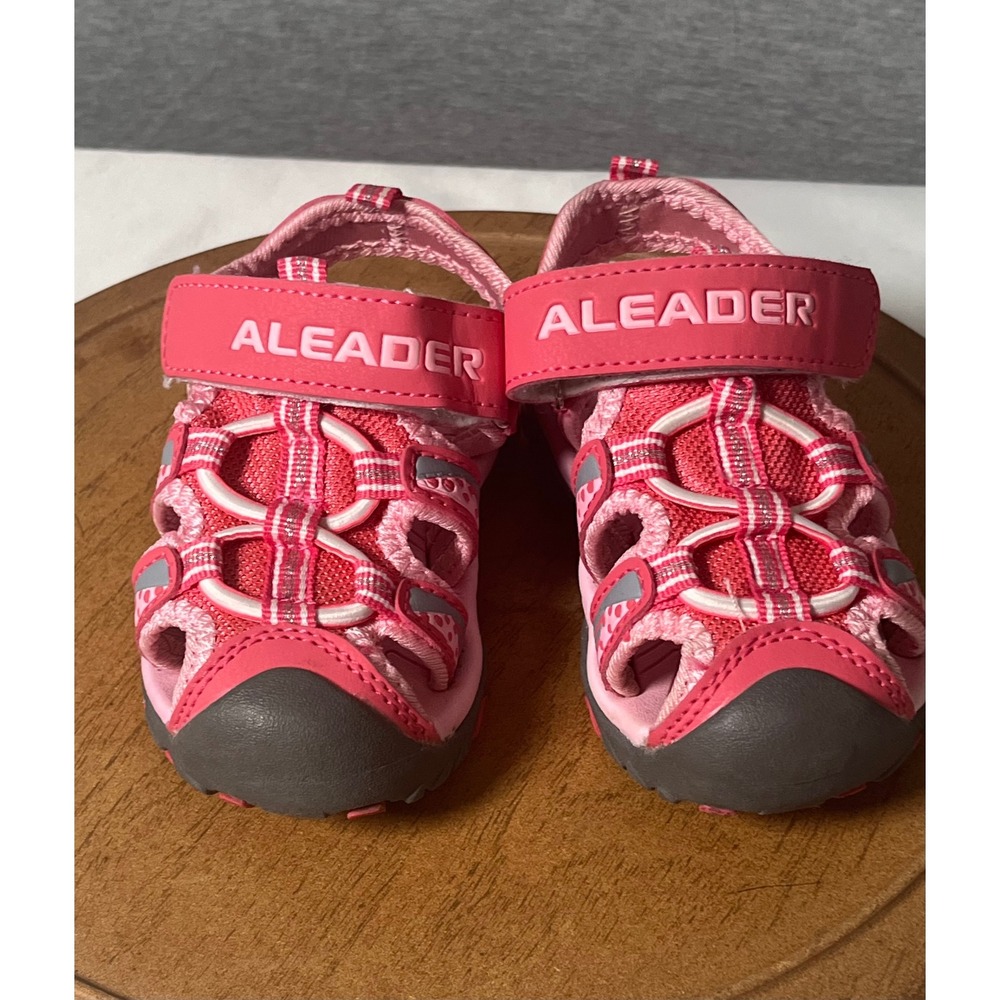 Aleader Kids Pink Grey Water Sandals Closed Toe Outdoor Shoes Size 7 US EU 24